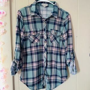Passport Blue Plaid Flannel Shirt